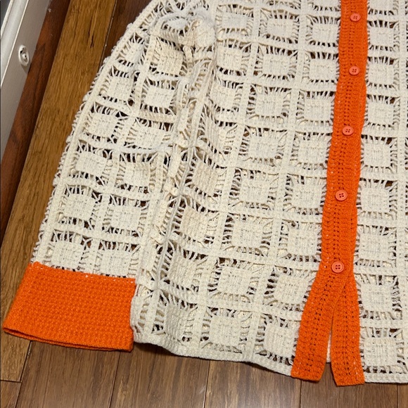 Forever 21 Cream and Orange Crochet Shirt - Picture 5 of 10